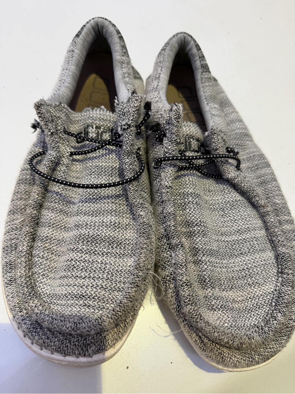 Hey Dude Light Grey Knit Slip-On Loafers